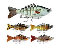 MWZBTG Cebo para trucha | 5 unidades de cebo de natación realista, multi-articulado, para pescadores, agua dulce, agua salada, lago, río, orilla, tipo de pez, lucioperca, perca