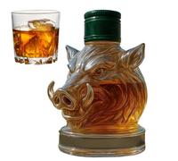 MWZBTG Decantador de whisky jabalí, 17 x 15 x 15 cm, jarra de whisky de jabalí transparente, decantador de cristal, botella de whisky de jabalí, escultura artística para marido, refugio de salón