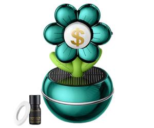 MWZBTG Difusor De Aromas Para Coche - Decoración Perfume Solar Con Diseño Floral Signo De Riqueza,Rotación Grados Decoración Salpicadero Interior Para Mujeres Hombres