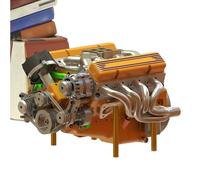 MWZBTG Motores De Modelismo,Modelo De Motor V8 De Metal Decorativo | Juguetes Educativos Para Adolescentes Y Adultos Aprendizaje En Casa Regalo Para Coleccionistas