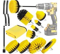 MWZEAUL 13 Piezas Cepillo para Taladro Limpieza Kit, Cepillo Limpieza Hogar, Cepillo Limpieza Electrico, Cepillo Taladro Tapiceria para Limpiar Coche, Llantas, Azulejo, Baño, Cocina