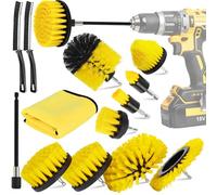 MWZEAUL 13 Piezas Cepillo para Taladro Limpieza Kit, Cepillo Limpieza Hogar, Cepillo Limpieza Electrico, Cepillo Taladro Tapiceria para Limpiar Coche, Llantas, Azulejo, Baño, Cocina