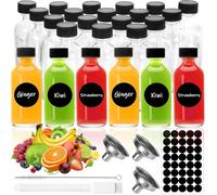 MWZEAUL Set de Mini Botella Cristal, 24x 60ML Botes de Cristal Pequeños con Tapa Hermética, Reutilizables, Shots Botellitas Pequeñas para Eellenar para Especias Mermelada Licor Alcohol Regalitos Boda