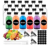 MWZEAUL Set de Mini Botella Cristal, 24x 60ML Botes de Cristal Pequeños con Tapa Hermética, Reutilizables, Shots Botellitas Pequeñas para Eellenar para Especias Mermelada Licor Alcohol Regalitos Boda