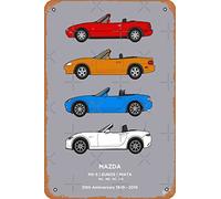 MX-5 / Miata/Eunos 30th Classic Car Collection Poster Metal Tin Sign Vintage 8 x 12 pulgadas