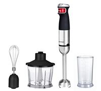 Mx Onda Batidora de mano, 1200w con control electrónico de velocidad por presión, sistema de 4 cuchillas de acero inoxidable (Con picadora y accesorio batidor de varillas)