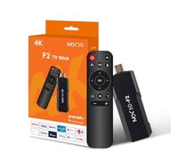 MX10 F2 Android TV Box Stick 4K 8K - WiFi 5GHz, Bluetooth 4.0, HDMI, Controle Remoto, Android OS, CPU Quad-Core, Memória 1GB RAM + 8GB ROM