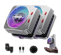 MX2 Magnetic Cell Phone Cooler, MX2 Glacier Radiator, Portable 30W Magnetic Heat Dissipation King, with RGB Light with Dual Semi-Conductor Cooling Chip, for Tiktok Live Streaming, Outdoor (#2 PCS)