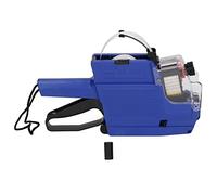 MX6600 Pistola Etiquetadora de Precios 10 Dígitos 2 Líneas Máquina de Etiquetado Etiqueta de Precio de Doble Línea Etiquetadora de Papel Herramienta de Fijación de Marcador para (Azul)