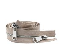 MXBAOHENG 30/40/50/60/70/80cm # 5 Cremallera del Metal Colorido Open-End Doble Cremallera Sliders Beige, 50cm