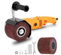 MXBAOHENG Máquina de satinado lijadora de rodillo pulidora eléctrica pulidora lijadora de tambor eléctrica 2800 W máquina de trefilado de alambre de velocidad ajustable con 2 ruedas (amarillo)