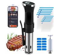 MXBAOHENG WIFI Varilla Sous Vide de 1100 W Control de APP Máquina Sous Vide de Acero Inoxidable con circulador 3D de inmersión 25-95 ℃ Roner Cocina Baja Temperatura con Control de Temporizador