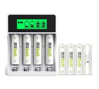 MXBatt Pilas Recargables AAA con Cargador,8 PCS Pilas AAA Recargables Nimh 1100mAh 1200 Cycles for Micrófono,Linterna,Coche de Juguete y Otros Equipos