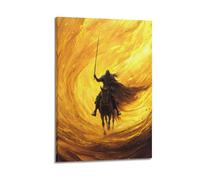 MXBFYEEB Póster decorativo con diseño de guerreros del desierto en tormenta dorada, lienzo para pared e impresión artística moderna para dormitorio familiar, 20 x 30 cm
