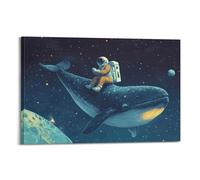 MXBFYEEB Póster decorativo de Whale You Join The Space Journey, lienzo decorativo para pared e impresión artística moderna para decoración de dormitorio familiar, 20 x 30 pulgadas (50 x 75 cm)