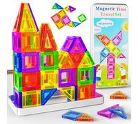 MXBLOCKY Bloques Magneticos Construccion Niños Niñas 3+ Años, 41PCS Mini Magnetic Tiles Juguete Viaje,Creativo Educa Montessori Magnetics Blocks Juguetes Regalo Cumpleaños Nuevo Reyes Magos Navidad