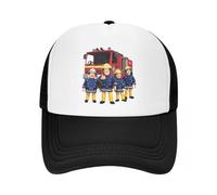 MXCBFIJG Gorra de béisbol clásica Personalizada Fireman Sam para Mujeres y Hombres Gorra de Camionero de Bombero de Dibujos Animados Ajustable Gorras Deportivas Snapback