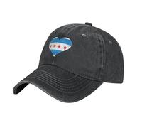 MXCBFIJG Gorra de Béisbol con Corazón de Bandera de Chicago para Adultos con Gorra de Béisbol de Corazón Divertida de Vaquero