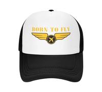 MXCBFIJG Gorra de béisbol Personalizada Born To Fly Flight Pilot para Hombres y Mujeres Transpirable Regalo de Aviador deavión Gorra de Camionero Gorras Snapback