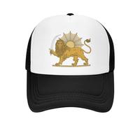 MXCBFIJG Gorra de béisbol Personalizada con Emblema Punk de la Bandera del león y el Sol de Irán, Hombres y Mujeres, Gorra de Camionero Transpirable Gorra de papá Performan CE Snapback