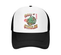 MXCBFIJG Gorra de Camionero Unisex de Moda Personalizada Call of Cthulhu Gorra de béisbol Ajustable Lovecraft para Adultos para Hombres y Mujeres Gorra de Camionero al Aire Libre