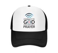 MXCBFIJG Personalizado Conéctate a Dios La contraseña es la oración Jesús Fe Cristiana Gorra de béisbol Gorra de Camionero Ajustable Gorra de papá de otoño