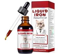 MXCZBSM Suplemento de Hierro Líquido para Gatos y Perros - 60mL Fórmula Natural con Hierro Polisacarídico, Vitamina C y B12 - Ayuda contra la Anemia, Produce Glóbulos Rojos - Sabor Caramelo