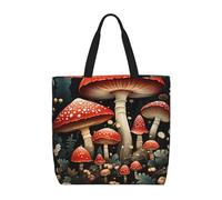 MXDLKSWPOH Bolsa de mano reutilizable para comestibles, bolsa de compras de hipopótamo de gran capacidad, bolso de hombro casual, Hongos rojos, Talla única