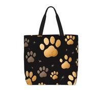 MXDLKSWPOH Bolsa de mano reutilizable para comestibles, cachorros dálmatas, bolsas de compras de gran capacidad, bolso de hombro casual, Huella de pata de perro, Talla única