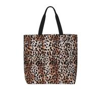 MXDLKSWPOH Bolsa de mano reutilizable para comestibles, lindas bolsas de compras de chihuahua de gran capacidad, bolso de hombro casual, estampado de leopardo, Talla única