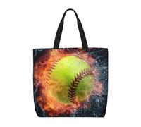 MXDLKSWPOH Bolsa de mano reutilizable para comestibles, lindas bolsas de compras de chihuahua de gran capacidad, bolso de hombro casual, Softbol, Talla única