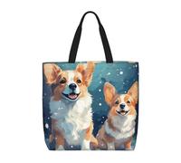 MXDLKSWPOH Bolsa de mano reutilizable para comestibles, lindas bolsas de compras de chihuahua de gran capacidad, bolso de hombro casual, Bonito corgi, Talla única