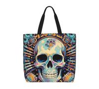 MXDLKSWPOH Bolsa de mano reutilizable para comestibles, lindo perro Beagle, bolsas de compras de gran capacidad, bolso de hombro casual, Gráficos geniales de calavera, Talla única