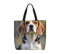 MXDLKSWPOH Bolsa de mano reutilizable para comestibles, lindo perro Beagle, bolsas de compras de gran capacidad, bolso de hombro casual, Lindo perro Beagle, Talla única