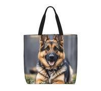 MXDLKSWPOH Bolsa de mano reutilizable para comestibles, orca asesina, bolsas de compras de gran capacidad, bolso de hombro casual, pastor alemán, Talla única