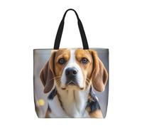 MXDLKSWPOH Bolsa de mano reutilizable para comestibles, orca asesina, bolsas de compras de gran capacidad, bolso de hombro casual, Lindo perro Beagle, Talla única