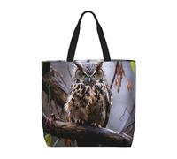 MXDLKSWPOH Bolsa de mano reutilizable para comestibles, pelota de golf en el fuego, bolsas de compras de gran capacidad, bolso de hombro casual, Owl on a Branch, Talla única