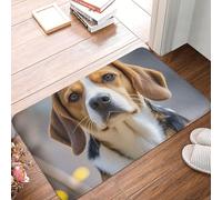 MXDLKSWPOH Felpudo de bienvenida de perfil bajo, antideslizante, lavable, para puerta delantera, lindo perro Beagle, tapete de baño, para interiores y exteriores, para pasillo, hogar, oficina, 60 x 40
