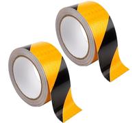 Mxdzshy 2 Rollos Cinta Reflectante Adhesiva Amarilla y Negra 5CMx25M Cinta de Advertencia Peligro Autoadhesiva Cinta Seguridad para Señalización Cinta de Precaución para Coche Camión Remolque