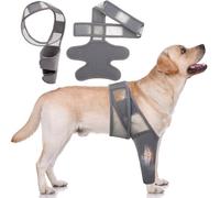 MXICNC Rodillera para perro, transpirable, para dejar de lamer, coderas ajustables para perros, pierna delantera y trasera, protector de codo de perro para lesiones de codo de recuperación