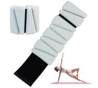 MXiiXM Juego de 2 pesas ajustables para muñeca y tobillo para mujeres y hombres, pulseras de silicona para yoga, baile, pilates, natación, cardio, aeróbic, gimnasio (brillante)