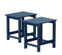 MXIMU Adirondack - Mesa Auxiliar Cuadrada Resistente a la Intemperie, Mesa Auxiliar Exterior para jardín, Piscina, compañero de Interior, Porche (Capa única, Azul Marino)