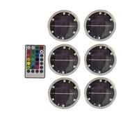 MXITA 6 Luces LED solares for Piscina, luz LED Sumergible magnética, lámpara de Pared Solar subacuática, luz Nocturna for Piscina, ventosas for Acuario (Color : 6 Lamp 1 Controller)