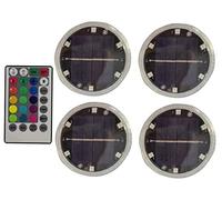 MXITA 6 Luces LED solares for Piscina, luz LED Sumergible magnética, lámpara de Pared Solar subacuática, luz Nocturna for Piscina, ventosas for Acuario (Color : 4 Lamp 1 Controller)