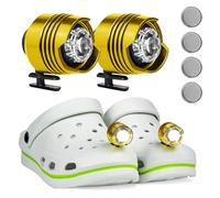 MXJFYY 2 PCS Luz de Zapato de Cocodrilo, Impermeables Faros Croc, Luces LED Para Zapatos Con 3 Modos de Luz, Accesorios de Decoración Para Caminar, Cumpleaños Para Adultos y Niños Regalos