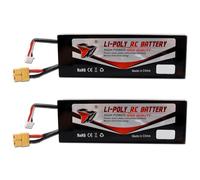 MXJFYY 2 Piezas de batería LiPo RC 7,4 V 5200 mAh 20 C Estuche rígido con Enchufe XT60, batería Compatible con RC Coche camión helicóptero avión Rock Crawler avión helicóptero camión Barco, etc.
