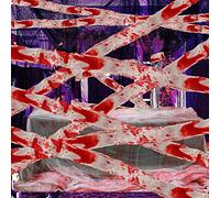 MXJFYY 20M/65.6FT Decoración de Halloween Tela Espeluznante, Vendajes Sangrientos Tela Espeluznante Cinta de Advertencia Sangrienta de Halloween para Casa Embrujada, Patio, Jardín