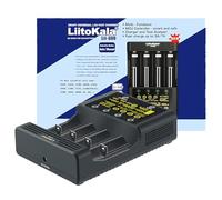 MXJFYY Liitokala Lii-600 Cargador rápido de batería con Pantalla LCD y Control táctil, Cargador rápido 18650 de 4 Ranuras con Adaptador de 12 V 5 A para Li-Ion/Ni-MH/Ni-CD 14500 21700 AA AAA