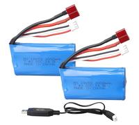 MXJFYY - Paquete de 2 baterías Recargables de Iones de Litio de 7,4 V, 2000 mAh, 14,8 WH, 2S, 20 C, Conector Hembra en T para Coches de Control Remoto, Camiones Todoterreno, saltadores
