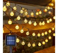 MXJFYY Solar LED Cadena Luces, 12 m, 100 LED, guirnaldas de luces solares con burbujas, 8 modos, luces solares impermeables con control remoto para jardín, patio, patio, fiestas